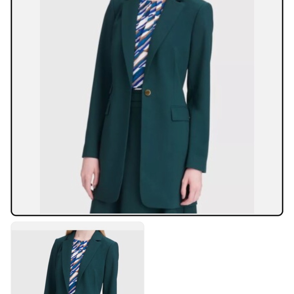 Calvin Klein Deep Teal Single-Button Women's Blazer